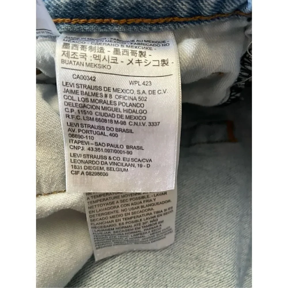 Levi's 501 Men's Blue Light Wash Distressed Straight Denim Jeans Size 32×30